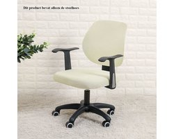 Ralfos Bureaustoelhoes - bureaustoel hoes - Chair cover - Ecru/wit - Hoes - Universeel - Voor rugleuning en zitting - Waterafstotende stoelhoes - Stretch - Kantoor en thuisgebruik - Wasmachine bestendig - Cadeau tip
