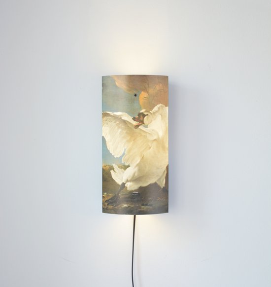 Packlamp - Wandlamp - De bedreigde zwaan - Asselijn - 29 cm hoog - ø12cm - Inclusief Led lamp