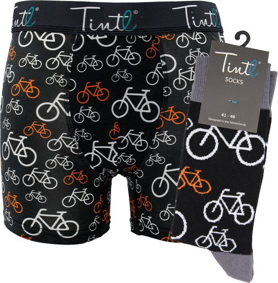 Tintl geschenkset boxershorts + sokken | Black & white - Amsterdam (maat XXL & 41-46)
