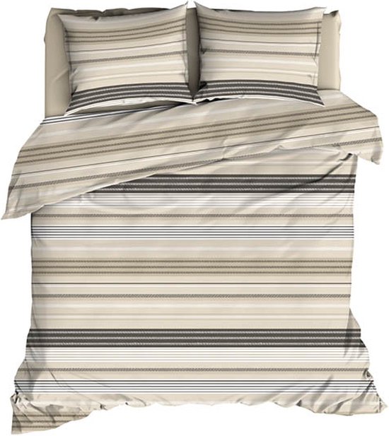 Luxe katoen dekbedovertrek Ayzo sand - lits-jumeaux (240x200/220) - zacht en hoogwaardig - prachtige uitstraling
