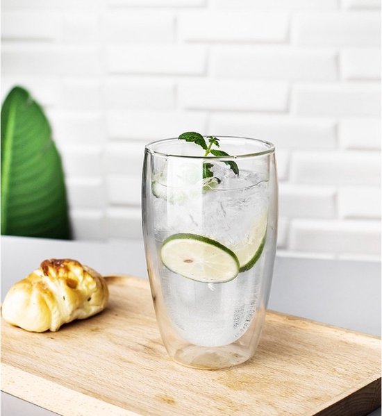 Verres Cherchie à Double Paroi - 450 ml - Set de 6 - Verres à café - Verre à Thé