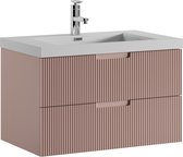 Set de meubles de salle de bain Badplaats Thermis 80cm - Rose - Meuble de salle de bain avec lavabo