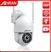 Anran Beveiligingscamera voor Buiten - 5MP - - optie van micro-sd kaart& Cloud - WIFI IP camera - met Nachtzicht - Wit