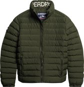 Superdry Fuji Print Padded Jacket Heren Jas - Dark Moss Green - Maat L