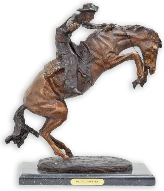 Brons beeld - Bronco buster - sculptuur - 43 cm hoog