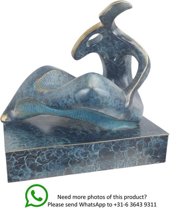 Brons beeld - naakte vrouw - modern - sculptuur - 36 cm hoog