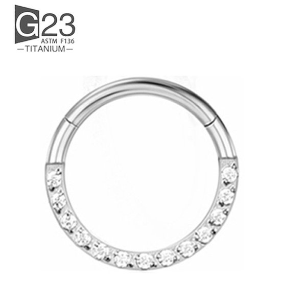 titanium Ring Piercing - Diameter 8mm - Dikte 1.2mm - Ringetje geschikt voor Helix, Tragus, Septum, Lip, Neus & wenkbrauw piercing- Zilverkleurig