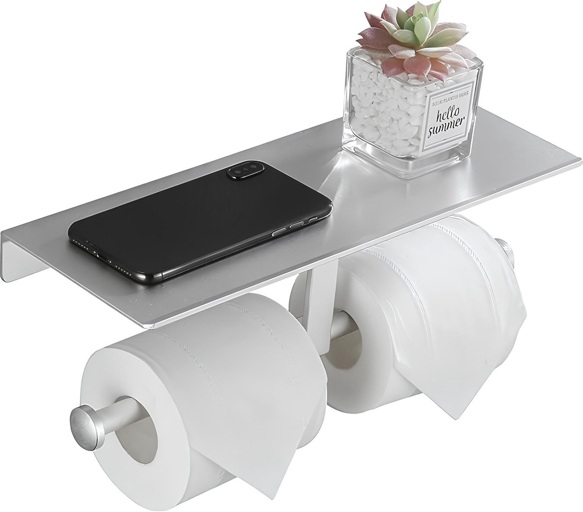 TAKE® Porte-rouleau de papier toilette de rechange [4 rouleaux] +  porte-papier toilette en bois pour le mur – Rangement de papier toilette  100 %