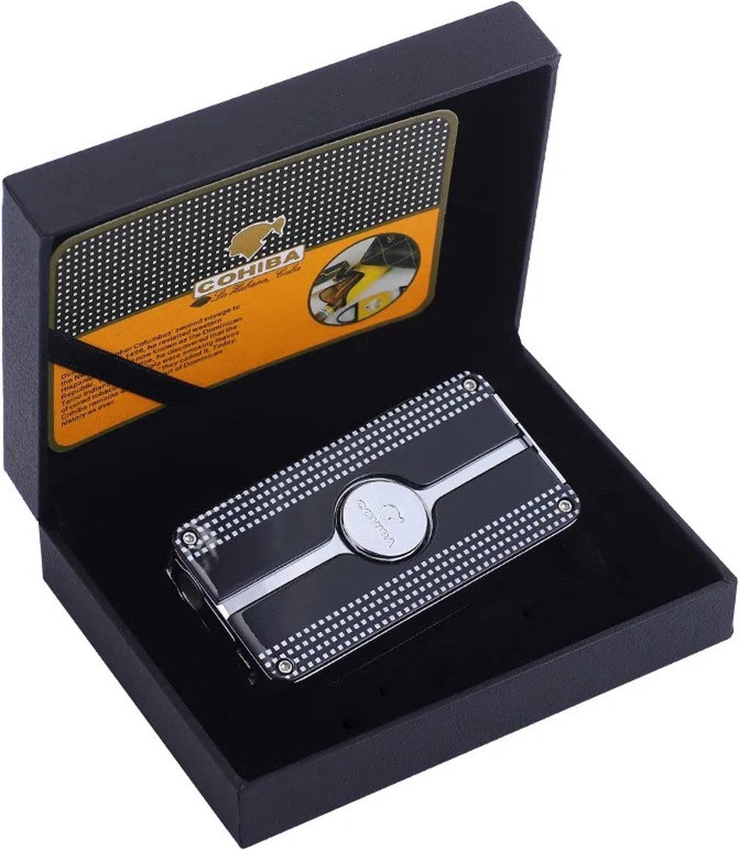 Briquet Cigare COHIBA 3 Torche en Coffret, Couleur: Jaune