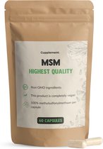 Complément | MSM 60 Comprimés | Livraison gratuite | Préparations pour HSH | Poudre de la plus haute qualité | MG par capsule