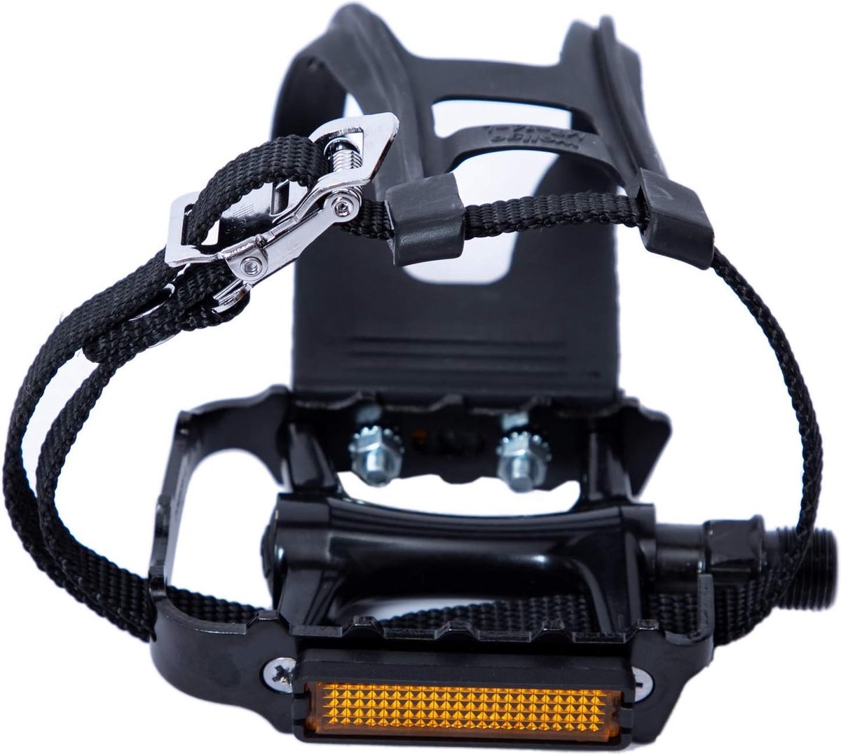 Pédales Vélo Avec Clips Et Sangles BUCKLOS - 9/16 - Noir/Argent - Pour VTT, Route, Spin