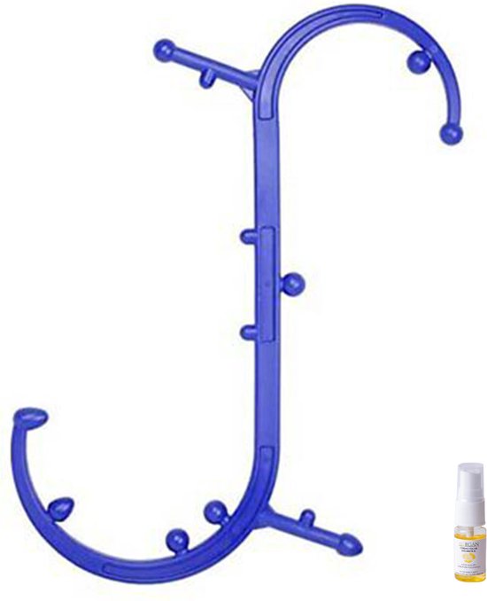 Aurgan Thera Cane S-Curve met 10 ml argan massageolie - Spierknopen - Spierpijn - Fysio - S-Trigger Massage - tegen Nekpijn Rugpijn - voor Bloedcirculatie - Trigger Point - incl 10 ml massage olie