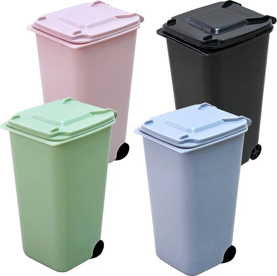 4 pièces poubelles de table avec couvercles mini poubelle mini poubelle de  table en... | bol.