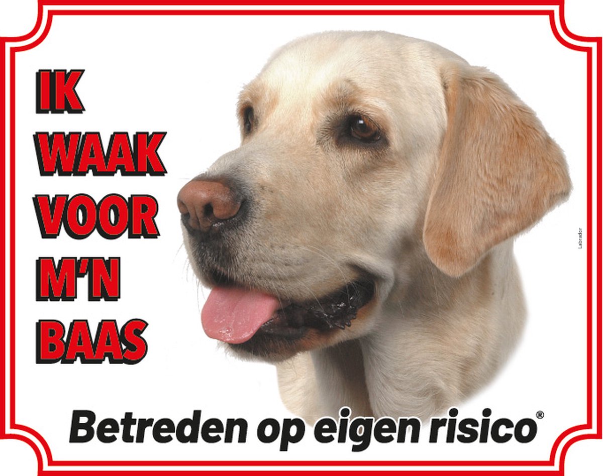 Bol.com Waakbord 02 Labrador Blond 20x25cm aanbieding