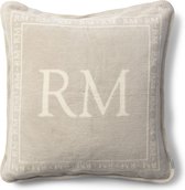 Riviera Maison Kussenhoes, Kussensloop, Sierkussen met logo - RM Logo Pillow Cover 60x60 - grijs - Katoen