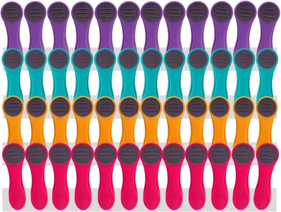 48 wasknijpers, wasclips met spiraalveren van roestvrij staal en softgrip, indigo grijs, 1 bellaCott wasknijperzak, camouflage