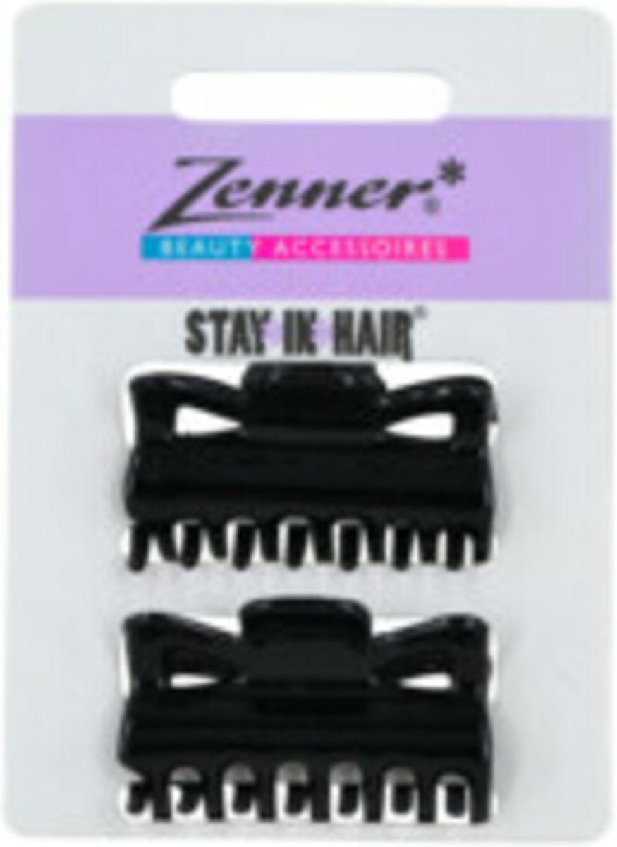 Zenner Haarklem StayinHair Zwart 2 x 2 stuks Voordeelverpakking