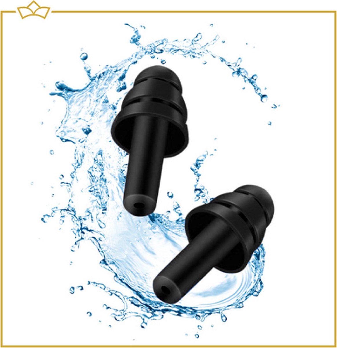 Goedkoopste ATTREZZO® Siliconen oordoppen incluisef opbergcase - Zwart - Zwem oordopjes - Waterdicht! - Gehoorbescherming - Ideaal voor een goede nachtrust of rustig studeren