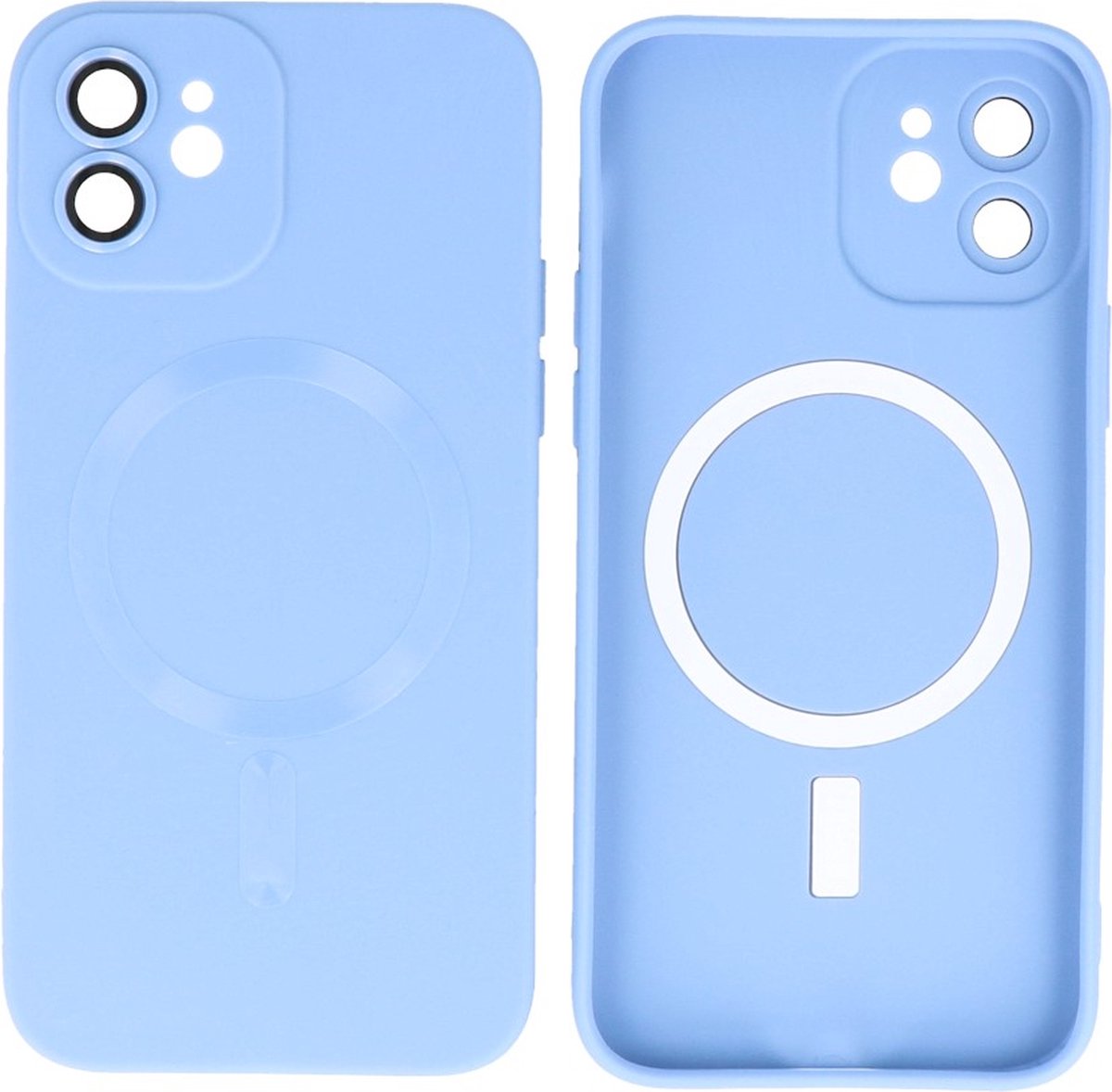 MagSafe Hoesje - Backcover met Camera Beschermer voor de iPhone 12 - Blauw