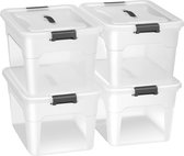 Opbergbox / Boîte de rangement 30 L - Plastique - 4 pièces - Incl. Couvercle