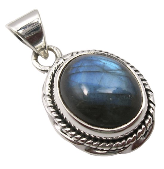 Nature Jewellery - Pendentif pendentif collier Labradorite en argent sterling 925 - Bijoux de luxe en pierres précieuses - Fait à la main