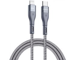 Duzzona 2.22A USB-C naar Lightning Kabel 20W Power Delivery 3M Grijs