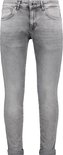 Grijze slim fit jeans voor heren, met broekzakken en omgeslagen broekspijpen.