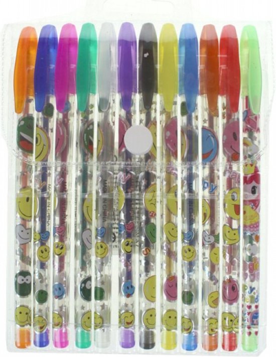 12 x Glitter Gelpennen - Gel Pennen - Gelpennen voor kinderen en volwassenen – Glitter & Gel Pennen – Leuk voor Kleurboeken - Tekenen & Schrijven