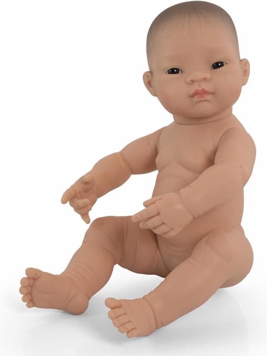 ML Poppen: BABYPOP AZIATISCH MEISJE 40cm, met vanillegeur, waterdicht, anatomisch correct, in vinyl. Made in Spain, 10m+