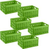 Sunware - Caisse pliante carrée 32L verte - Set de 6