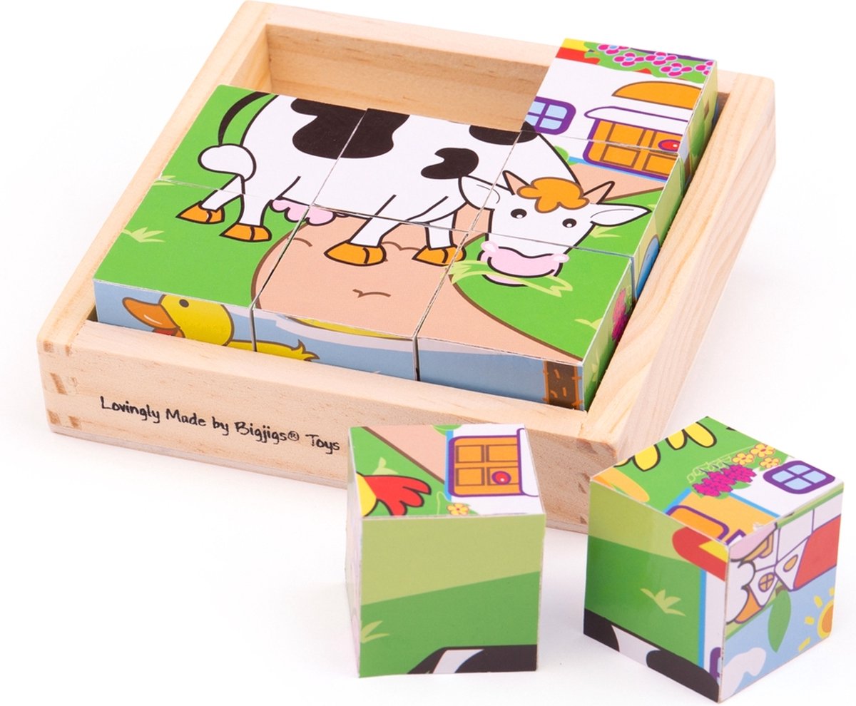 Blokpuzzel Boerderij - BIGJIGS - Compact Formaat - Puzzel Dieren — afbeelding 2