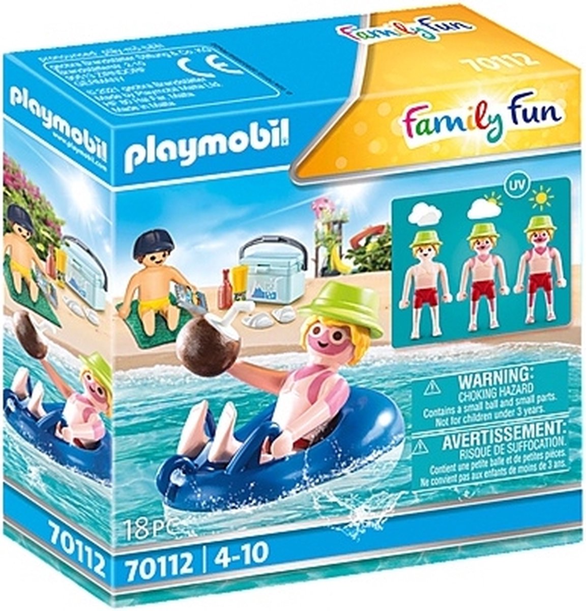 PLAYMOBIL Family Fun Badgast met zwembanden - 70112 - PLAYMOBIL