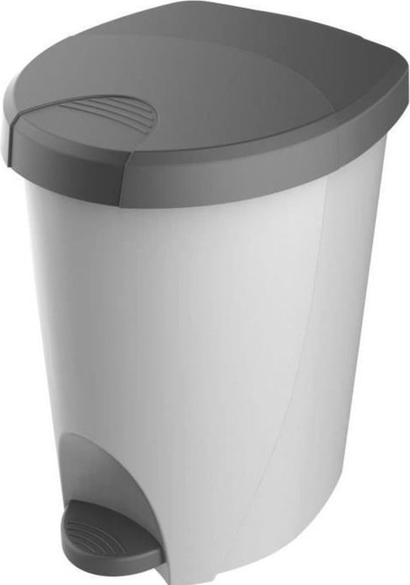 Goedkoopste 70 L Stepy EDA-emmer - Pedaal - Met wielen en antislip-pads - 41 x 51 x 63 cm - Grijs - Kunststof