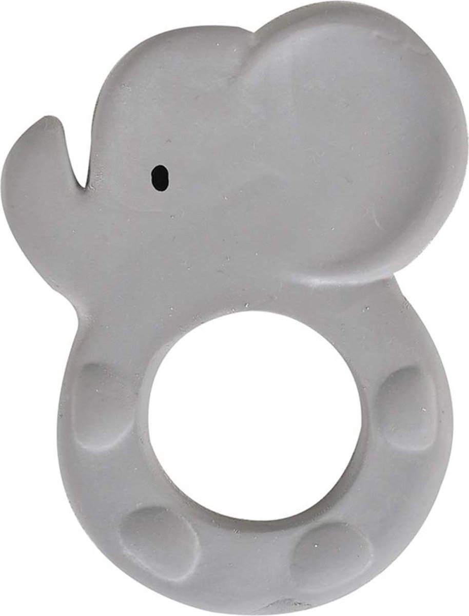 Tikiri: BIJTRING - MIJN EERSTE SAFARIDIERTJE / OLIFANT 8x10.5cm, in natuurlijk rubber, op blisterkaart, 0+
