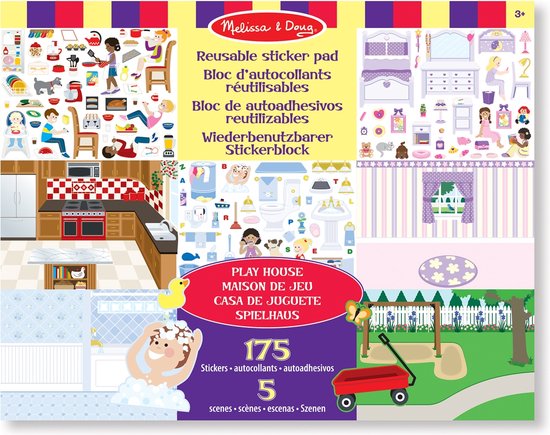 Melissa & Doug Stickerboek met herbruikbare stickers - Play House 175 Stickers