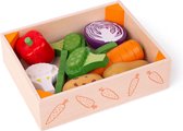 Boîte en bois avec légumes