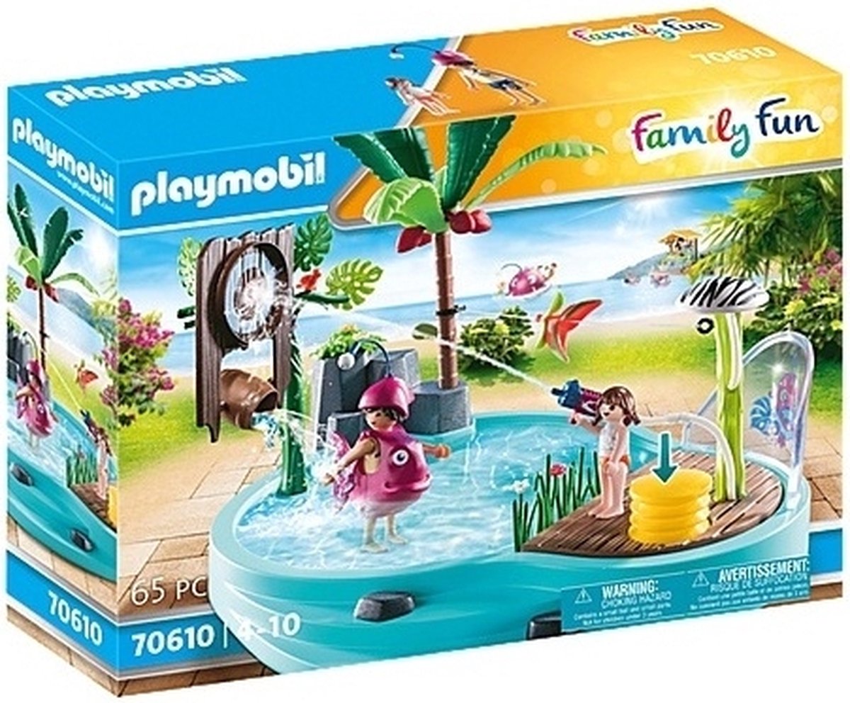 PLAYMOBIL Family Fun Leuk zwembad met watersplash - 70610 - PLAYMOBIL