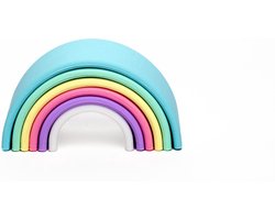 dëna 6-delige Speelgoedset Pastel regenboog silicone