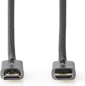 Nedis High Speed ​​HDMI-Kabel met Ethernet - HDMI Connector - HDMI Connector - 4K@30Hz - ARC - 18 Gbps - 10.00 m - Rond - Katoen - Gun Metal Grijs - Cover Box