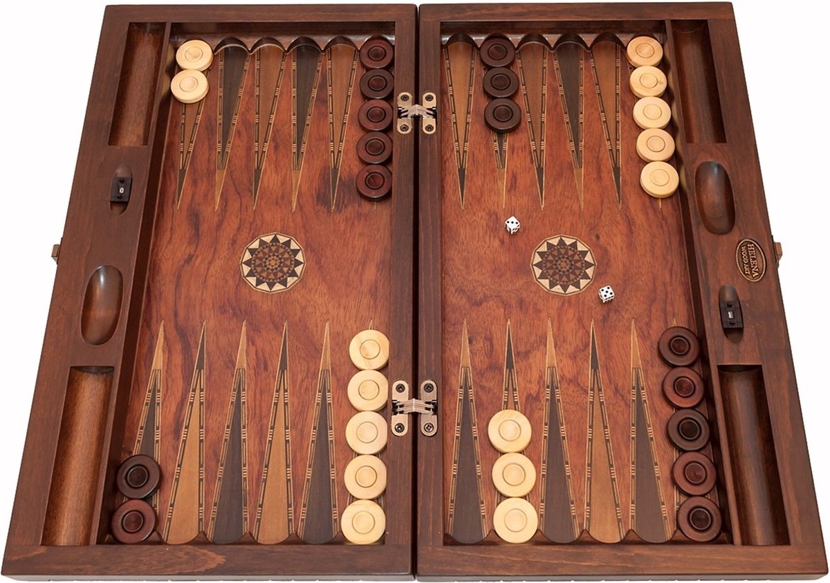 Backgammon - Tavla - Handgemaakt - Hout - Luxe uitgave - 52 x 30 x 7 cm