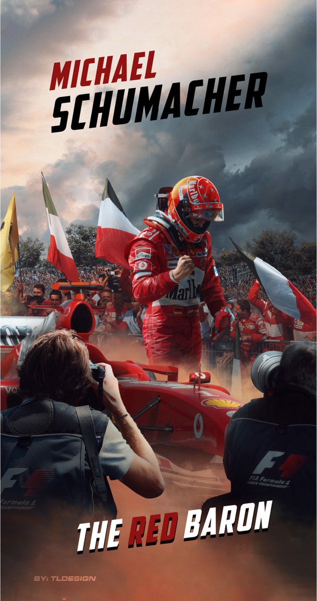 Badhanddoek - Formule 1 - Michael Schumacher - The Red Baron - 70 x 140 cm