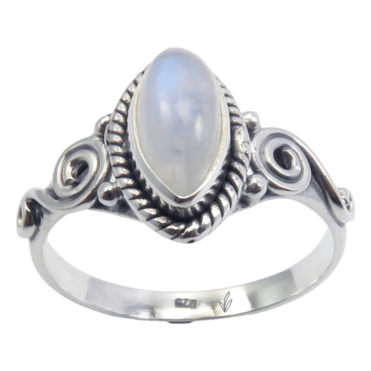 Natuursieraad - 925 sterling zilver maansteen ring maat 16.50 MM - luxe edelsteen sieraad - handgemaakt