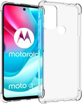 LuxeBass Siliconen hoesje geschikt voor Motorola Moto G60s - Transparant - Antishock - Bumper case - telefoonhoes - gsm hoes - telefoonhoesje