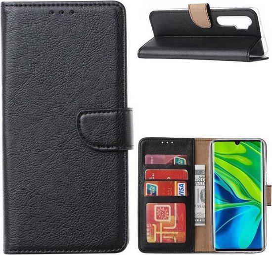 Étui LuxeBass adapté pour Xiaomi Mi Note 10 Lite - Bookcase Zwart - Etui portefeuille - Bibliothèque - Couverture de livre - Étui de livre - Couverture de livre