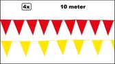 4x vlaggenlijn rood en geel 10 meter - Festival thema feest party verjaardag gala jubileum
