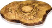 Plank van olijfhout, olijfhouten plank, snijplank, houten plank, ontbijtplank, steakplank, natuurlijke snit (28-32 cm)