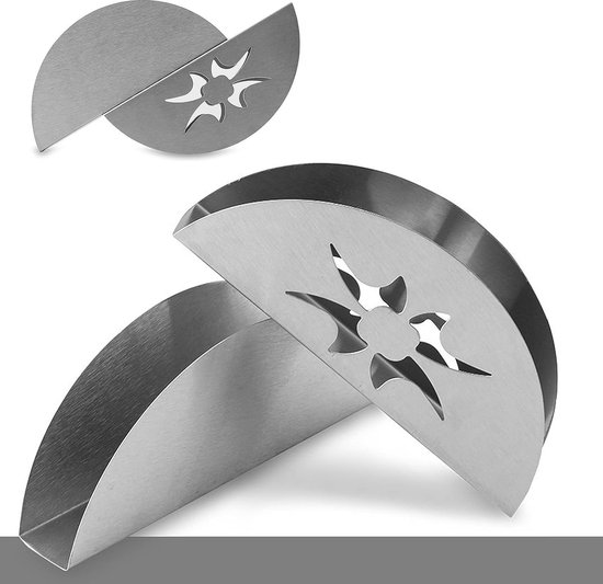 Metalen en houten servettenhouders, primaire kleur, tafel