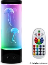 PartyFunLights - Lampe d'aquarium Jellyfish avec 2 méduses - effets lumineux multiples - télécommande - batterie et USB