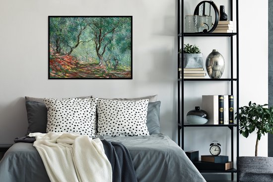 Cadre photo avec affiche - Oliviers dans le jardin Moreno - Peinture de Claude Monet - 80x60 cm - Cadre pour affiche