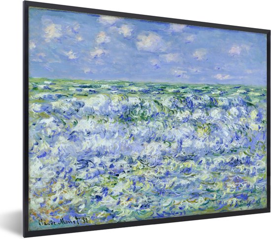 Fotolijst incl. Poster - Waves Breaking - Schilderij van Claude Monet - Posterlijst